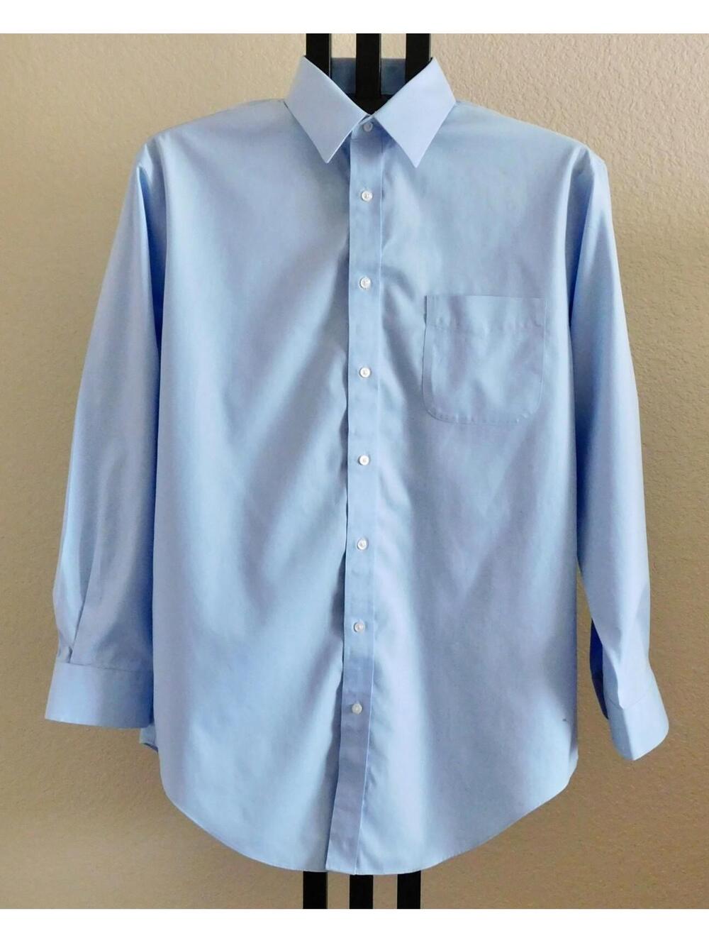 Jos A Bank Dress Shirt Size 16.5 33 Mens Light Blue 100% Cotton Button Front